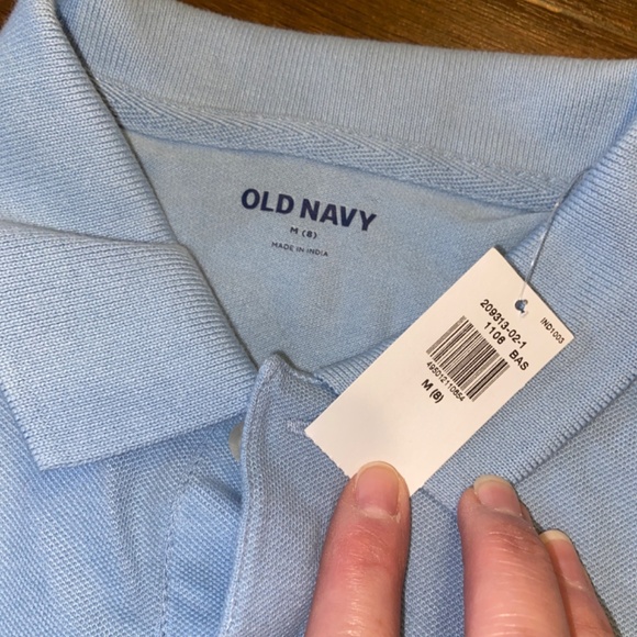 NEW OLD NAVY BABY BLUE POLO SHORT SZ M (8) KNIT PIQUE UNIFORM PREPPY - Picture 5 of 7